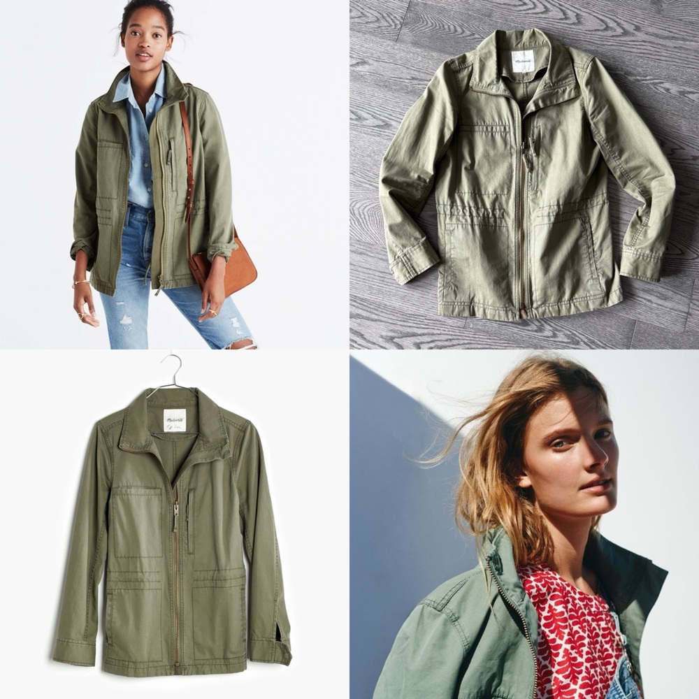 Madewell Green Utility “Fleet” Jacket with Relaxed Fit size small $98